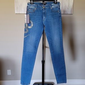 ROBERT CAVALLI New w/Tag Snake Graphic Skinny Jean
